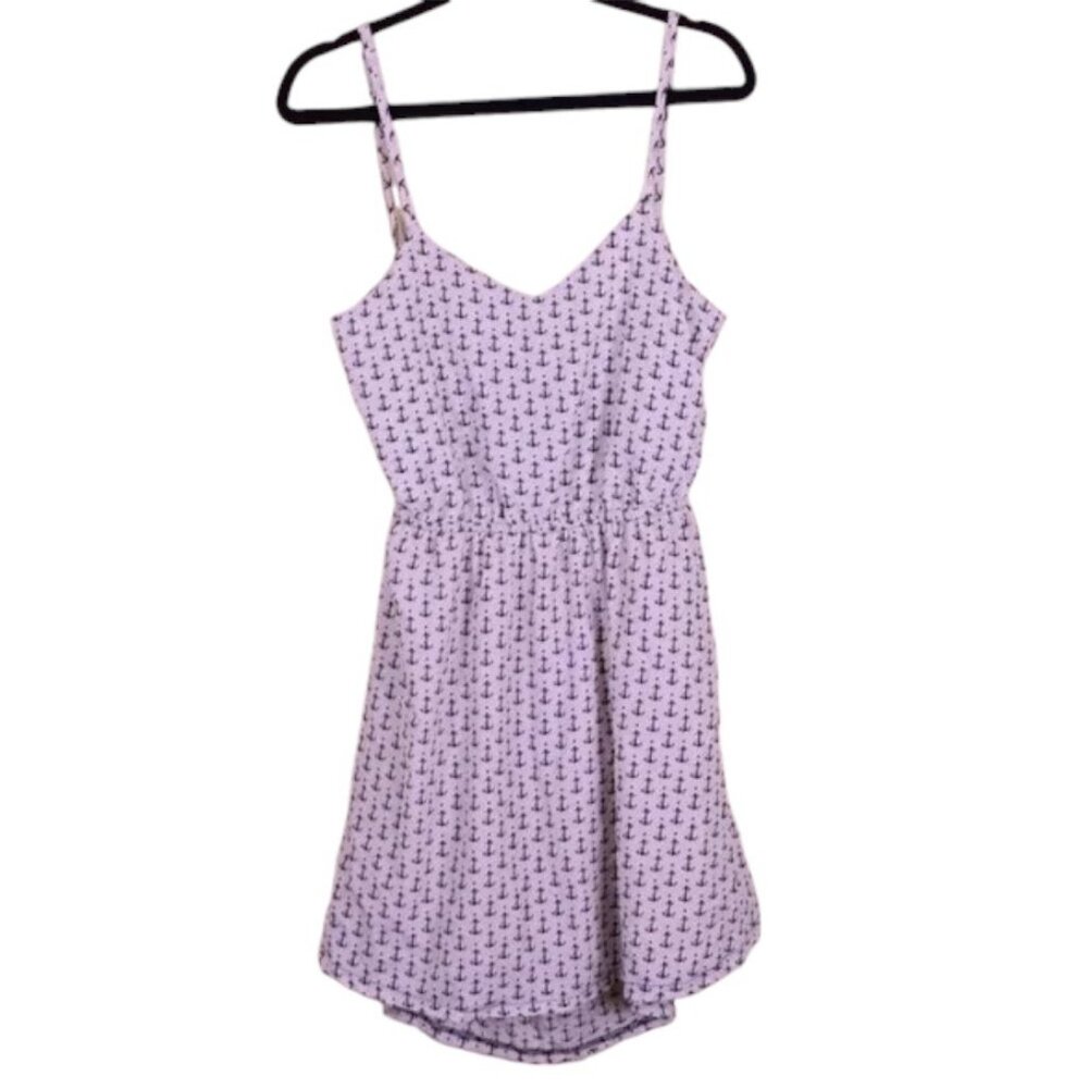 NWT Lulus Nautical White Bow Open Back Spaghetti Strap Dress Summer Vacation - L